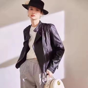 Veste en cuir ordinaire de haute qualité pour hommes vêtements d'extérieur personnalisés à la mode en gros col montant style formel brodé respirant - Product Image 2