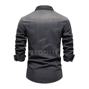 Concevez votre propre chemise en jean à manches longues pour hommes Chemises en jean sur mesure de conception OEM - Product Image 2