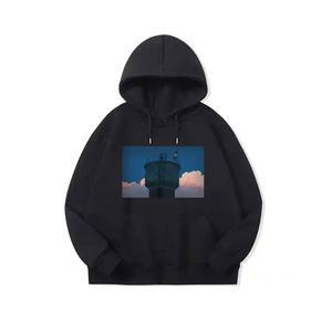 Venta al por mayor de ropa de calle para hombres sudaderas con capucha diseño de impresión personalizado DTF con cuello con capucha logotipo frontal posición sudaderas en blanco - Product Image 6