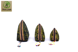High Quality Wholesale Best Price Eco-Friendly Women Size L Wax Fabric Clam <b>Purse</b> with Thick Hand-Printed Hemp from Vietnam - Product Image 4