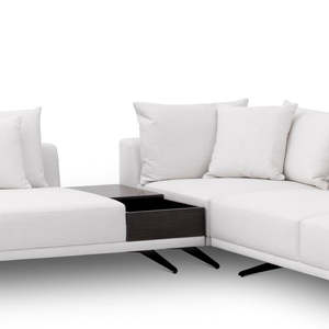Avalon White Endless Extendable L-Shaped <b>Sofa</b> Convertible 3-Seater Living Room Furniture with Fabric <b>Sponge</b> Filling Stylish - Product Image 5