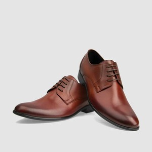 Tapi sepatu pantofel renda klasik pria, sepatu bisnis Formal warna coklat hitam ujung lancip kulit asli tali pernikahan berjalan dengan tali - Product Image 2