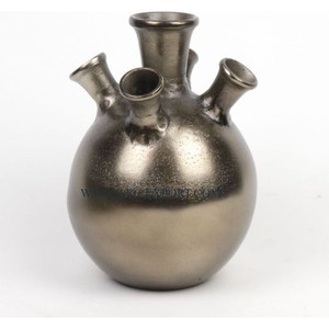 Lot de 2 vases à fleurs en laiton plaqué or et métal Design attrayant Vases et pots à fleurs décoratifs pour table de sol au prix le plus bas - Product Image 5