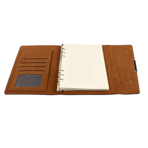 ADORA ADARB-0299 Classeur à anneaux en cuir personnalisé, carnet de poche, agenda de bureau, organisateur professionnel, 6 anneaux, 3 pochettes pour cartes, 1 fenêtre pour carte d'identité - Product Image 2