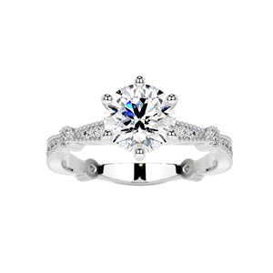 เครื่องประดับงานหมั้นดีไซน์ใหม่สุดโรแมนติกแฟชั่นสีขาวทองเรียบง่ายตัดเป็นเม็ดเพชรตามธรรมชาติได้รับการรับรองสำหรับงานแต่งงาน - Product Image 1