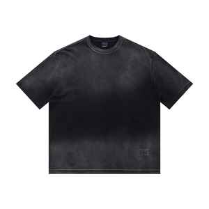 Poids lourd 280 grammes 100% coton Logo personnalisé quantité minimale de commande 1 T-Shirt Distressed Boxy Cropped Tee Style décontracté - Product Image 2