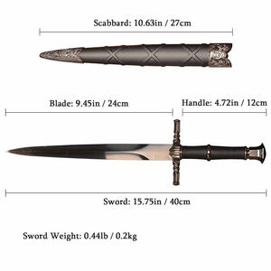 Espada Medieval Hecha a Mano, Exquisita Espada Pequeña de Metal, Acero Inoxidable-HSE - Product Image 6