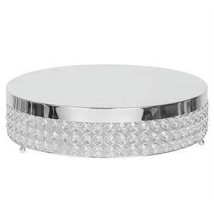 Elegant And Durable Stainless Steel And <b>Crystals</b> Metal Cake <b>Stand</b> High Quality Dessert Display for Weddings And Parties - Product Image 1