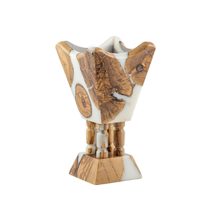 Brûleur à encens Madkhan en résine incrustée d'élégance blanche pour parfum - Product Image 3