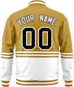 Veste universitaire zippée personnalisée de haute qualité avec corps en laine et manches en cuir Marque personnalisée OEM - Product Image 2