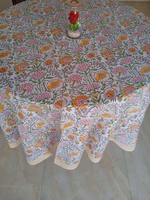Nappe rectangulaire 100 % coton faite à la main, motif uni multicolore, moderne et personnalisable pour la maison, les mariages, les fêtes et l'extérieur
