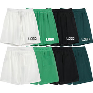 Shorts décontractés en maille unie pour hommes grandes tailles, double couche polyester/coton, séchage rapide, écologiques, respirants, pour jogging, gym, basketball - Product Image 1