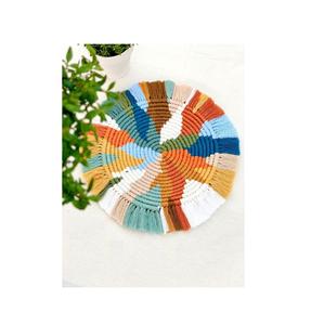 Freshly Design Kitchen Dining Heat Resistant Round <b>Placemats</b> Boho Macrame <b>Woven</b> Tassel Print Table Mats Pad Non-Slip <b>Placemats</b> - Product Image 5