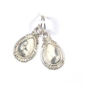 Howlite Blanc Turquoise Fête des Mères Boucles D'oreilles Shopping Mode Femmes Taobao Tmall En Ligne En Gros Howlite Bijoux Inde - Product Image 1