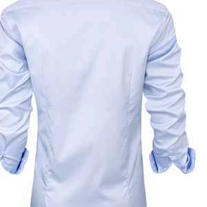 Chemises habillées en coton tricoté de haute qualité pour hommes et vêtements d'été respirants à col rabattu - Product Image 6