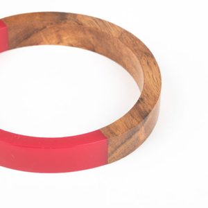 Pulsera de madera de diseño único para mujer, brazaletes hechos a mano de brazaletes de resina de madera Natural de buena calidad - Product Image 5