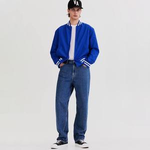 Veste bomber pour homme, nouvelle conception 2025, col montant, tissu polyester de haute qualité, couleur bleue, veste bomber oversize pour l'hiver - Product Image 2
