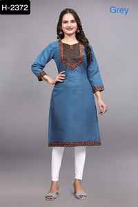 Designer de Style indien et pakistanais femmes portent des collections de séquences de broderie Cottobn Kurtis pour vêtements décontractés Salwar Kameez - Product Image 3