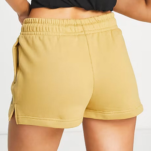 Short de fitness taille haute sportif pour femmes jupes en coton respirant fermeture à la taille élastique short taille haute à motifs teints unis - Product Image 3