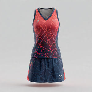 Top de Uniforme de Netball Sublimado para Mujer, Cuello en V, Estampado, Sin Mangas, Jersey de Netball - Product Image 4