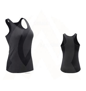 Camiseta sin mangas de algodón en blanco para gimnasio, logotipo bordado personalizado, camisetas sin mangas acanaladas de verano a granel para mujer - Product Image 3