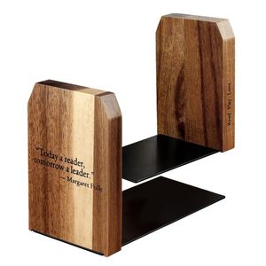 Directo de fábrica, venta al por mayor, sujetalibros de madera de acacia de mango hechos a mano, soportes para libros pesados, soporte para libros de latón, sujetalibros elegantes portabilidad - Product Image 5