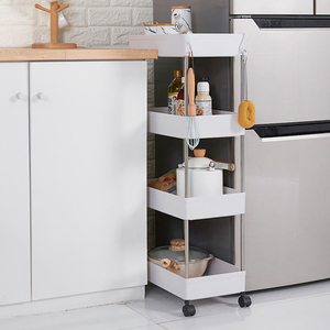 Espositore per Alimenti a Tre Livelli in Plastica Bianca, Stand per Buffet Regolabile, Scaffale di Stoccaggio Lucido, Facile da Montare - Product Image 2