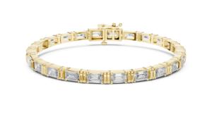 VDS Women's 18K White <b>Rose</b> <b>Gold</b> Tennis Bracelet Emerald Cut Lab Grown Diamond IGI Certified 22g Wedding Party Gift - Product Image 6