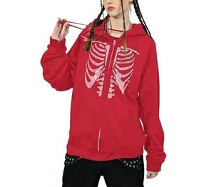 <b>Manufacturer</b> Custom Cotton Blended Vintage Hoodies Plus Size Men's Rhinestone Hoodies Zip Rhinestone Hoodies - Product Image 3