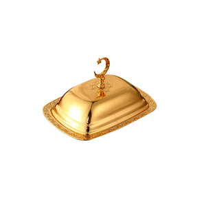 Plat à beurre en laiton design unique Plat à beurre décoratif Tendance Forme rectangulaire Design fabuleux Plat à beurre en laiton - Product Image 5