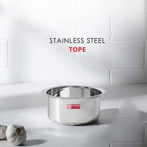 Acero inoxidable Patila Fondo pesado con tapa 3 L/101 FL. Olla de cocina OZ, Bhagona,Bhaguna,Tope,Topia, Olla de caldera de leche de acero Bhagona - Product Image 4