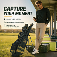 Sac de golf en cuir PU avec support, 14 compartiments pleine longueur, brodé et imprimé, sac de transport pour clubs, fabricant direct de sacs de golf, vente en gros