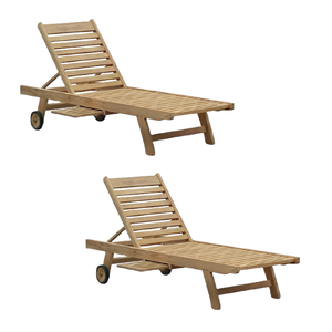 Lit de soleil pliable en teck chaise longue en bois lit de jardin naturel pour mobilier d'extérieur prix de gros - Product Image 1