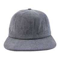Casquette Snapback en velours côtelé à 5 panneaux, non structurée, marron, avec logo brodé personnalisé, motifs léopard, à pois, losanges, fruits - Vente en gros à prix abordable
