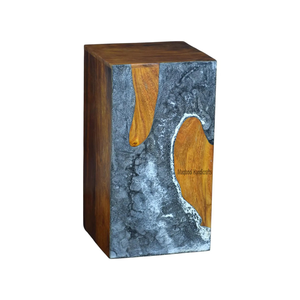 Handmade Rosewood Cremation Urn Ocean Wave Resin Artistic <b>Memorial</b> <b>Keepsake</b> - Product Image 5