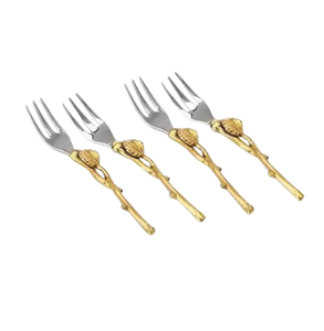 Couverts à manche en métal finition argentée brillante ensemble de couverts décoratifs durables faits à la main accessoires de table de cuisine - Product Image 4