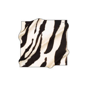 Luxury Digital Printed Satin Silk Medium Square Scarf Black and Off-White Zebra Pattern - Product Image 1