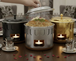 Nouvelle collection de casseroles modernes pour le ramadan, ensemble de 3, design attrayant, pour servir des plats chauds - Product Image 3