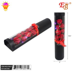 19.5 \ "rose di sapone rosse fiore con luce 24 pz/CS per le decorazioni di san valentino - Product Image 1