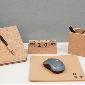 Juego personalizado de 5 bolígrafos de calendario de diario de corcho A5 pequeños, alfombrilla de ratón de grano superfino, bolígrafo de Metal, para negocios y regalos promocionales - Product Image 1