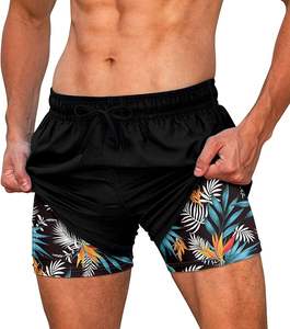 Shorts de sport décontractés pour hommes personnalisés, anti-froissement, séchage rapide, écologiques, motif uni, service OEM - Product Image 2