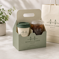 Boîte de transport pour tasses à café personnalisée AT PACK avec poignée pour boissons à emporter et emballage pour les cafés