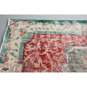 Alfombra de 5,2x8,3 pies, Alfombra Turca Vintage, Alfombra de Lana Roja - Product Image 4