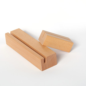 Simple <strong>Ins</strong> Charging Rectangular Wooden Base Card Fixed Desktop Creative Postcard Photo Message Clip Wooden Slot Shelf - Product Image 1