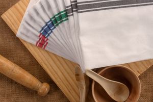 Paños de limpieza de cocina de algodón reciclado con patrón de rayas cuadradas tejidas Toallas de cocina de uso doméstico - Product Image 5