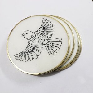 ที่รองแก้วลายหินอ่อนธรรมชาติสีขาวสวยกำหนดโลโก้ - Product Image 3