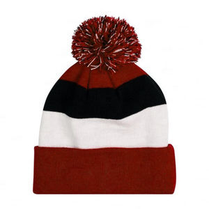 Custom Embroidery Logo High Quality Acrylic Winter Thick Ski Hat Dyed Bobble Cap Knitted Pom Jacquard Washed Character Sports - Product Image 2