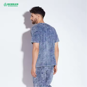 New Fashion 100% Cotton Eco-Friendly Breathable Bulk Casual Wear Loose Fit Regular Sleeve Heavy Stone Washed Men's <b>T</b>-<b>Shirt</b> - Product Image 4