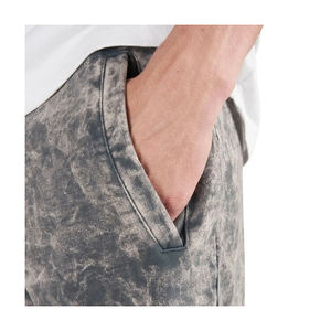 Pantalones de chándal de algodón 100% de peso pesado personalizados para hombre, pantalones extragrandes de cintura media de pierna ancha lavados con ácido con cordón de estilo informal - Product Image 5