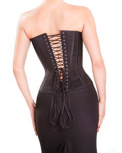 Corsé de satén negro Premium Alphatek, diseño Stempunk personalizado para mujer, control firme fino, estilo Vintage elegante para Club - Product Image 6